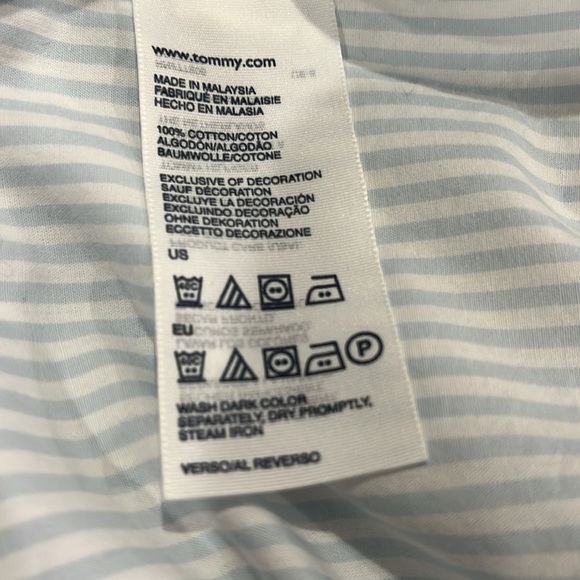 TOMMY HILFIGER Men's Light Blue Striped Shirt XL - Picture 9 of 9